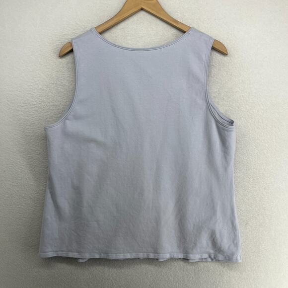 EILEEN FISHER Tank Top XL Organic Cotton Stretch Jersey Scoop Neck Purple USA - Picture 2 of 11